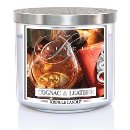 Cognac & Leather 396g Tumbler 3-Docht – Hauptansicht