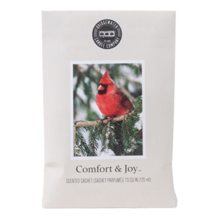 Verpacktes Comfort & Joy Duftsachet mit rotem Kardinalmotiv