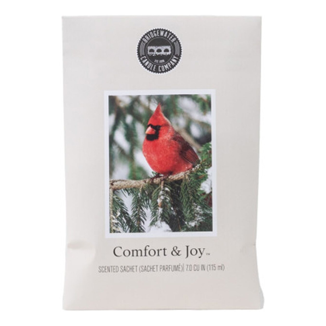 Bridgewater Comfort & Joy Sachet Verpacktes Comfort & Joy Duftsachet mit rotem Kardinalmotiv