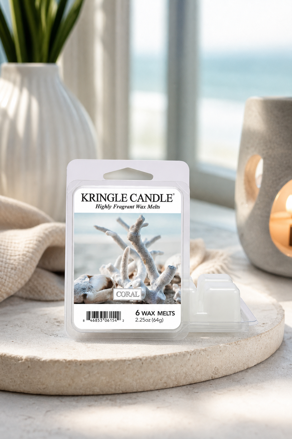 Coral Wax Melts 64g in einer stimmungsvollen Anwendungsszene