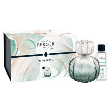 Lampe Berger Duftlampe und Nachfüllflasche vor der Produktverpackung
