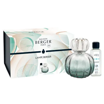 Lampe Berger Duftlampe und Nachfüllflasche vor der Produktverpackung