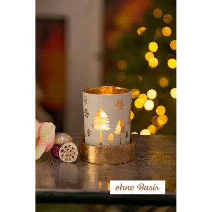 Corso Votivglas 7cm Bäume creme/gold – Hauptansicht