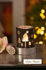 Corso Votivglas 7cm Bäume schwarz/silber – Produktansicht