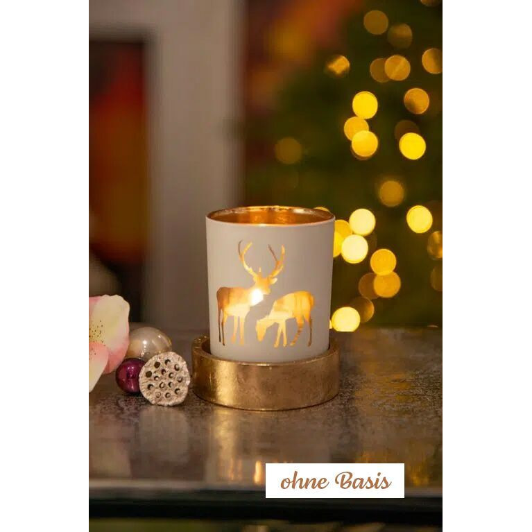 Produktbild Corso Votivglas 7cm Hirsche creme/gold – Hauptansicht