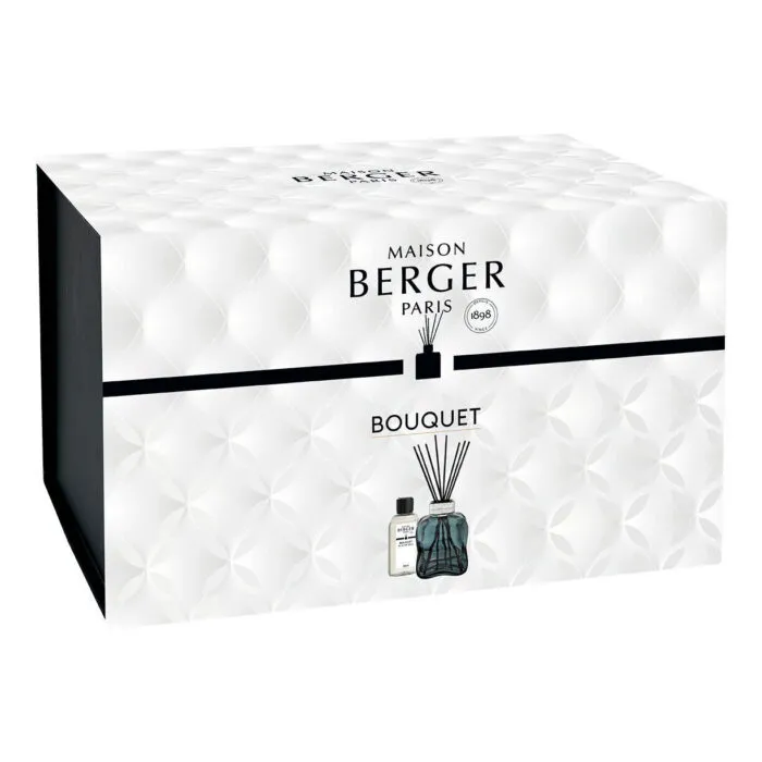 Maison Berger Bouquet Verpackung mit Diffuser-Abbildung auf weißem Mustergrund