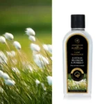 Flasche mit Etikett Cotton Blossom & Pomelo und schwarzem Verschluss