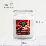 Cozy Fireplace Duftkerze mit 14,5 Zentimetern Höhe und 10 Zentimetern Durchmesser