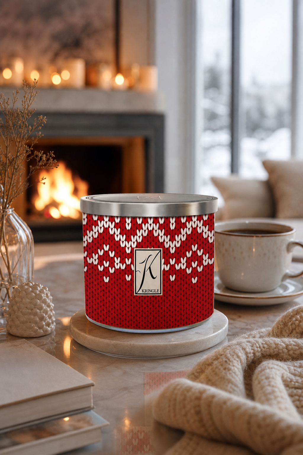 Cozy & Warm 396g Tumbler 3-Docht in einer stimmungsvollen Anwendungsszene