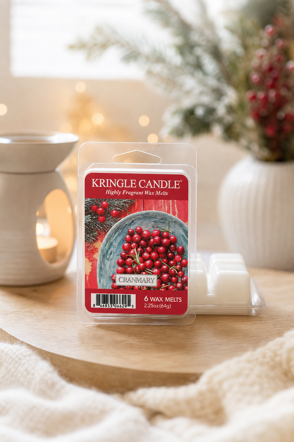 Cranmary Wax Melts 64g in einer stimmungsvollen Anwendungsszene