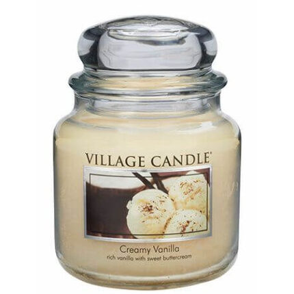 Village Candle Creamy Vanilla Kerze im Glas mit Deckel