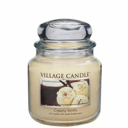Creamy Vanilla Kerze im Glas mit transparentem Deckel
