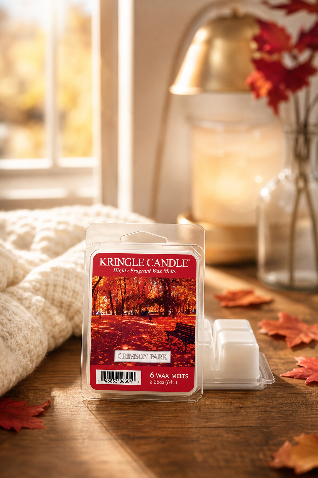 Crimson Park Wax Melts 64g in einer stimmungsvollen Anwendungsszene