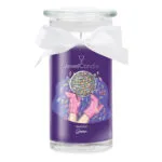 Dancing Queen JewelCandle im Glas mit weißer Schleife und Discokugel-Motiv