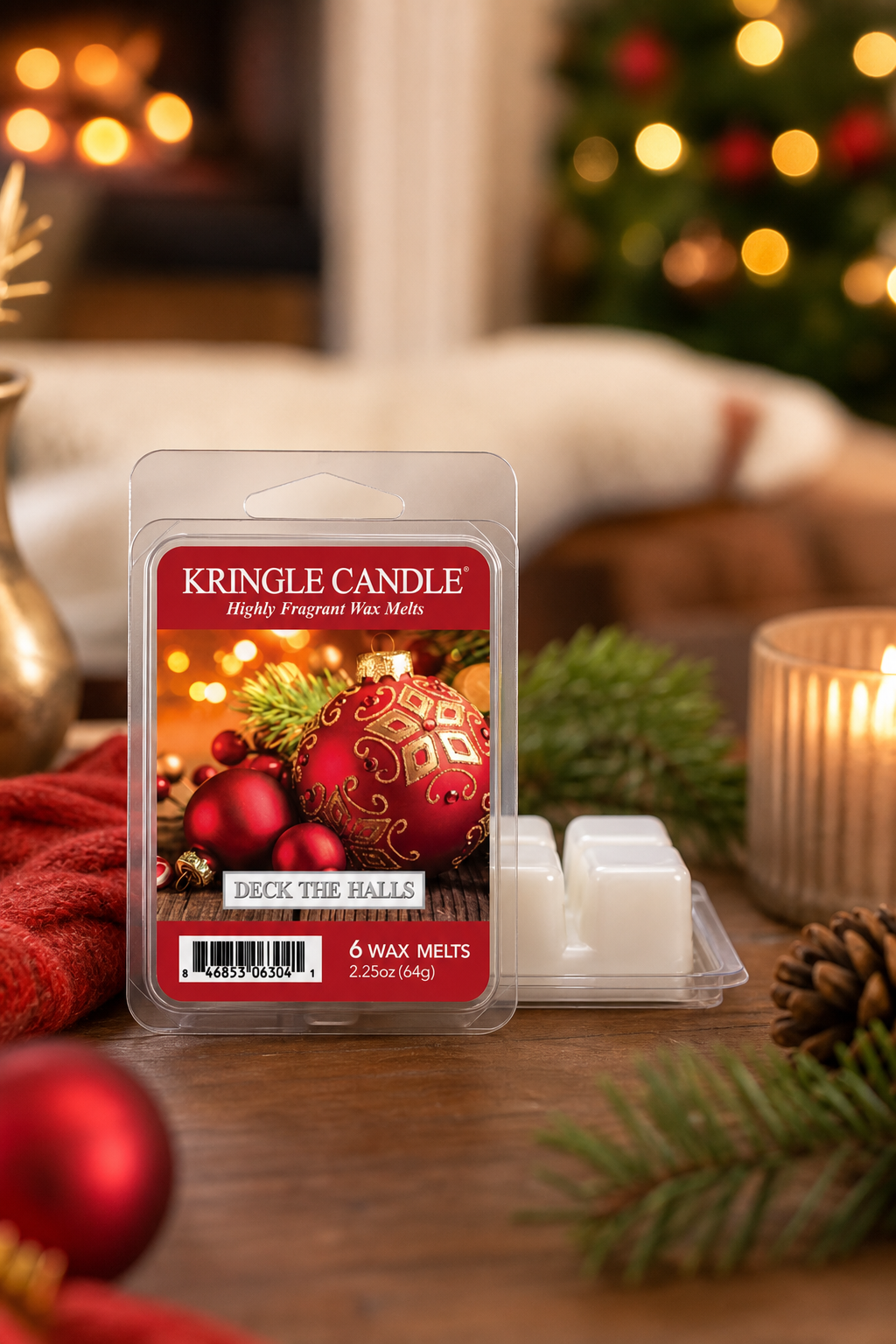 Deck The Halls Wax Melts 64g in einer stimmungsvollen Anwendungsszene