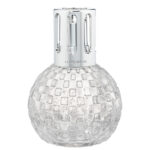 Kugelförmige Lampe Berger mit reliefierter Oberfläche und silberfarbener Kappe