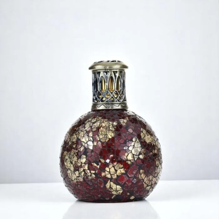 Runde Dragon's Eye Duftlampe mit dekorativem Mosaik und Metallaufsatz