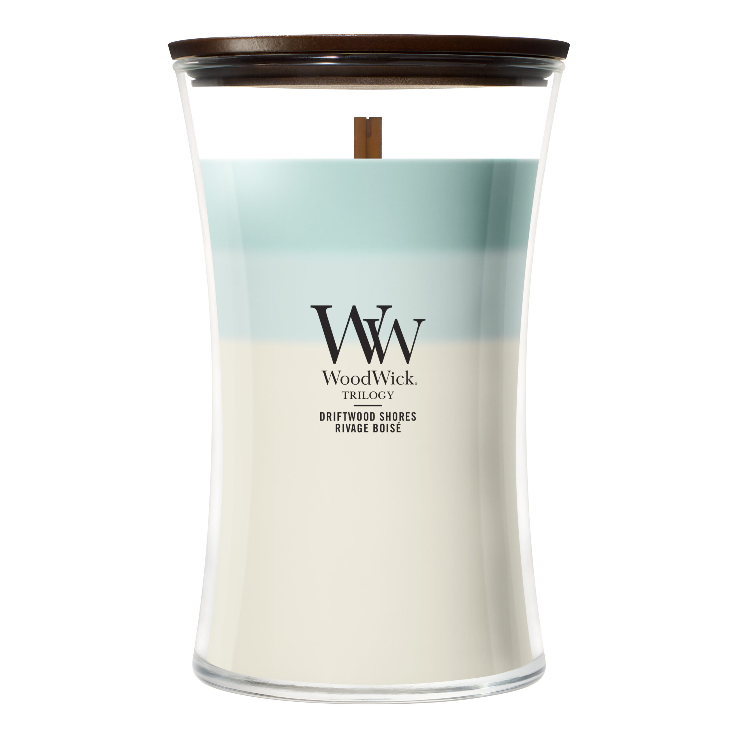 Driftwood Shores Kerze im Glas WoodWick Driftwood Shores Trilogy Kerze im Glas mit Holzdocht