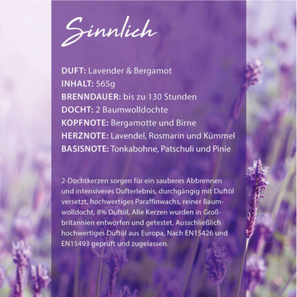 Duftkerze Lavender & Bergamot - 565g – Hauptansicht