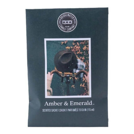 Amber & Emerald Duftsachet von Bridgewater in schwarzer Verpackung