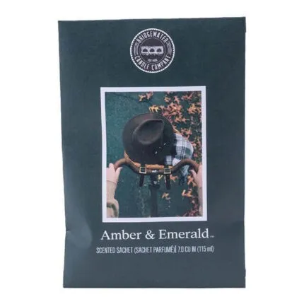 Amber & Emerald Duftsachet von Bridgewater in schwarzer Verpackung