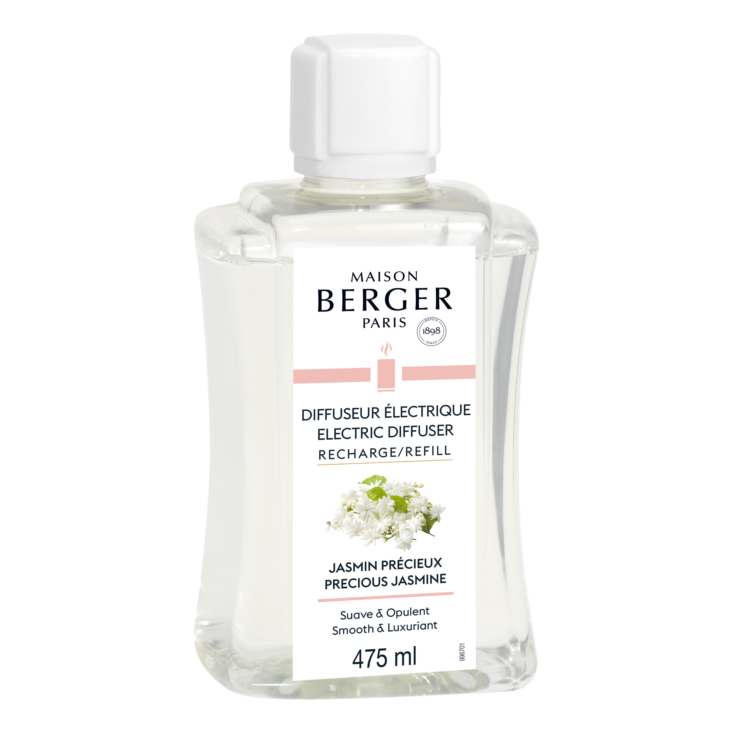 Jasmin-Nachfüller für elektrischen Diffuser Maison Berger Paris Nachfüller Jasmin Précieux mit Etikett und 475 ml Inhalt