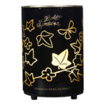 Schwarzer Aroma-Diffuser mit goldenen Schmetterlingen und Blüten
