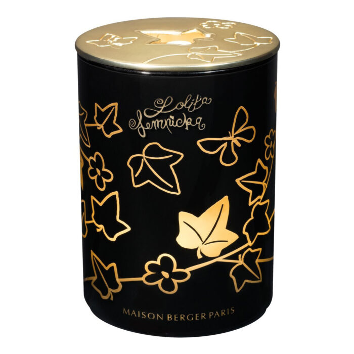 Nahansicht des Aroma-Diffusers mit goldfarbenem Deckel und Schmetterlingsmotiven