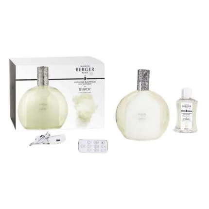 Elektrischer Aroma-Diffuser mit Verpackung, Nachfüllflasche, Fernbedienung und Netzteil