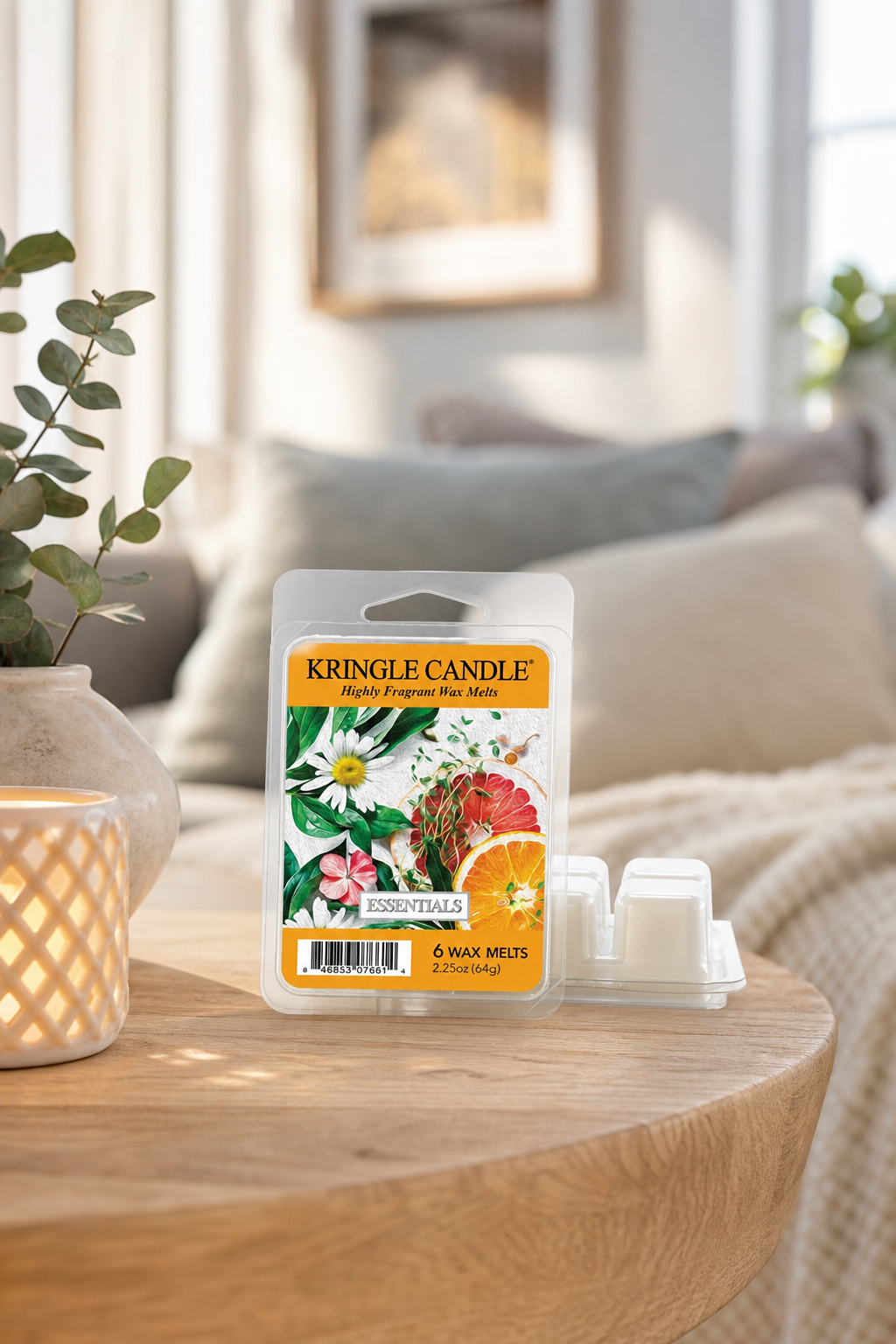 Essentials Wax Melts 64g in einer stimmungsvollen Anwendungsszene