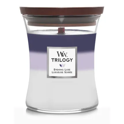 Trilogy Evening Luxe Kerze im Glas mit aufgelegtem Holzdeckel
