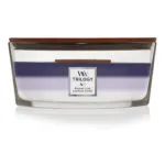 WoodWick Trilogy Evening Luxe Kerze frontal mit sichtbaren Farbschichten
