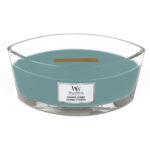 Evergreen Cashmere Kerze mit sichtbarem Holzdocht im Glas