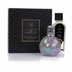 Duftlampe mit Mosaikmuster, Geschenkverpackung und Fresh-Linen-Flasche