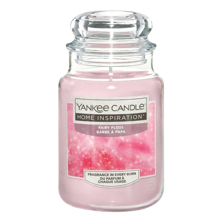 Fairy Floss Duftkerze im Glas Rosa Yankee Candle Fairy Floss Duftkerze im Glas mit transparentem Deckel
