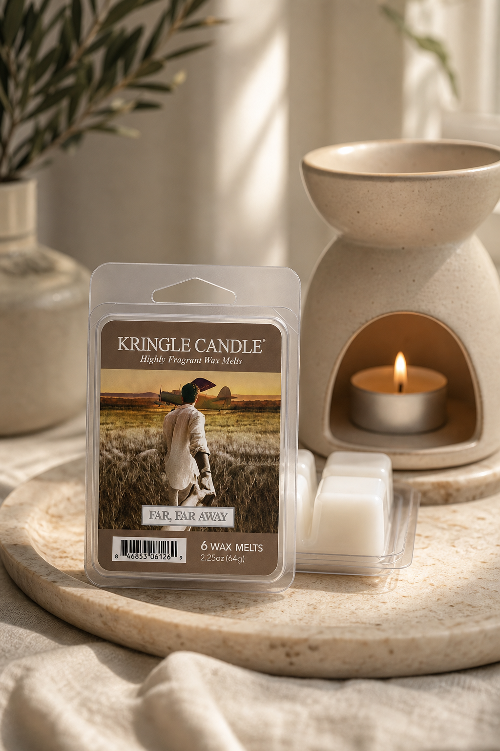 Far Far Away Wax Melts 64g in einer stimmungsvollen Anwendungsszene