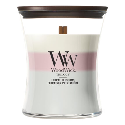 WoodWick Floral Blossoms Trilogy Kerze mit sichtbarem Holzdocht