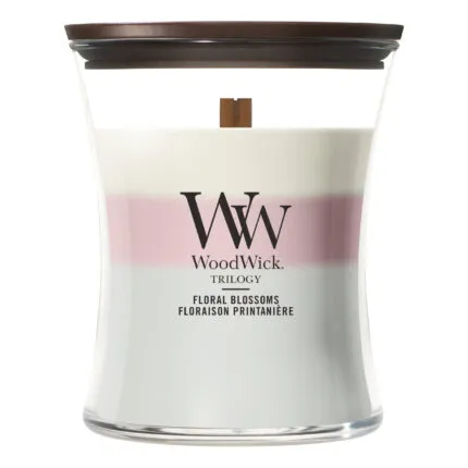 WoodWick Floral Blossoms Trilogy Kerze mit sichtbarem Holzdocht