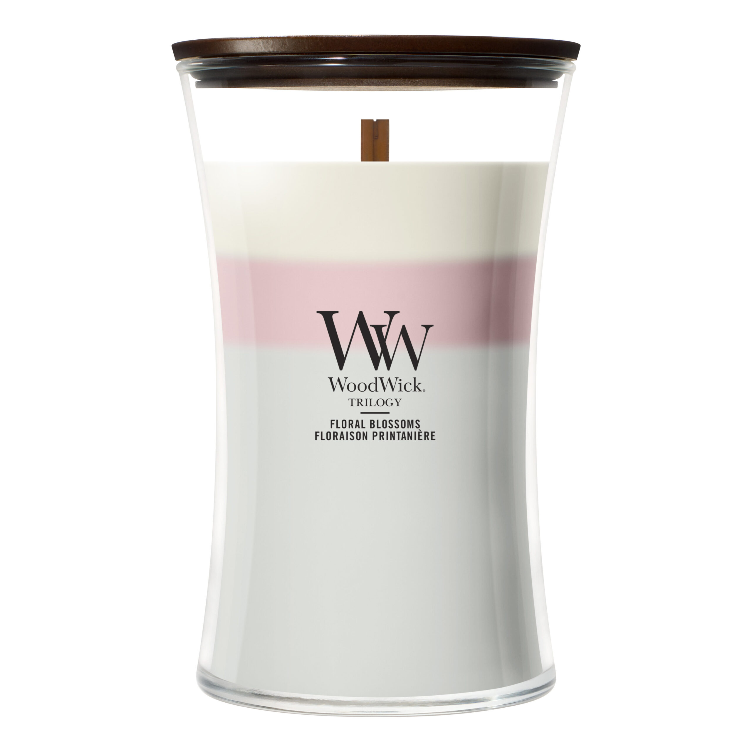 Floral Blossoms Kerze mit Holzdocht WoodWick Floral Blossoms Kerze mit sichtbarem Holzdocht und Holzdeckel