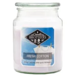 Fresh Cotton Duftkerze von Candle Brothers im Glasgefäß mit sichtbarem Produktetikett