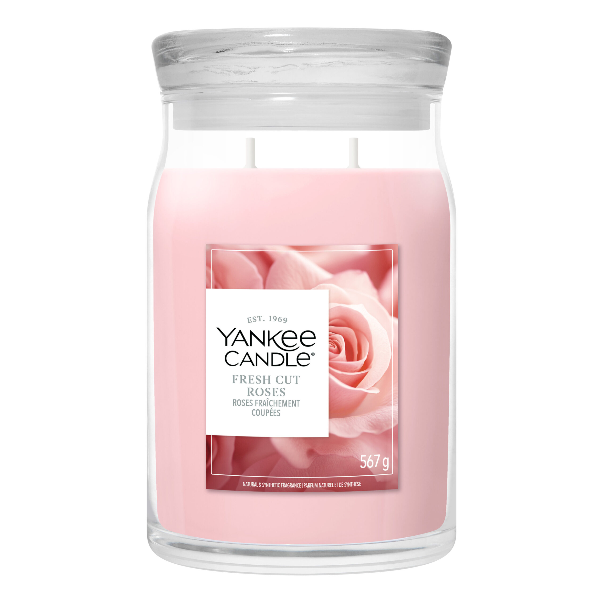 Kerze, Rosenduft, Rosenparfüm, Pink, Votivkerze Fresh Cut Roses Signature Glas groß 567g 2-Docht – Hauptansicht