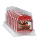 Village Candle Fresh Strawberries Verpackung mit Erdbeerfoto und rotem Etikett