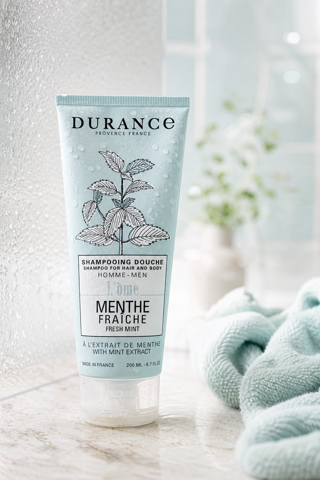 Frische Minze Homme Duschgel 200ml in einer stimmungsvollen Anwendungsszene