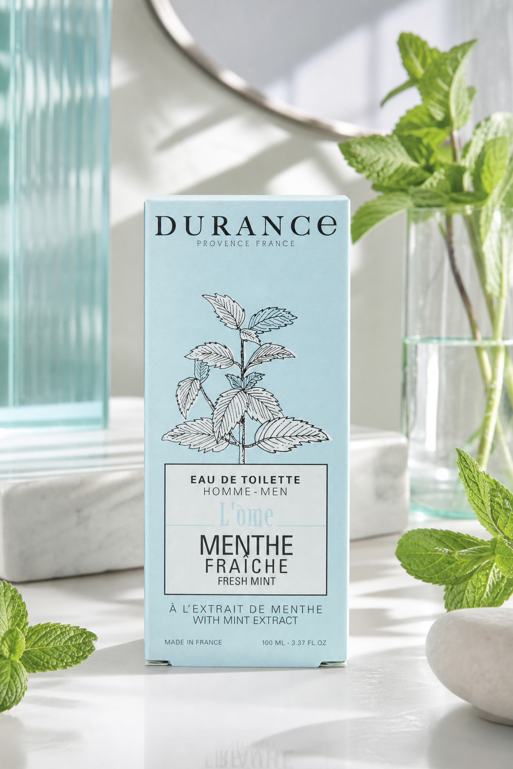 Frische Minze Homme Eau de Toilette 100ml in einer stimmungsvollen Anwendungsszene
