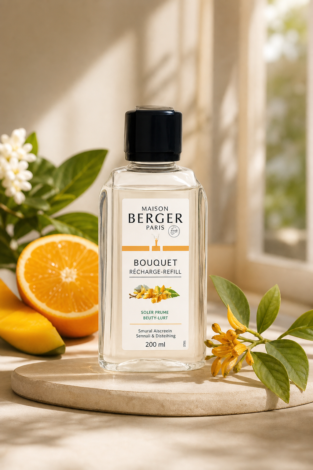 Maison Berger Bouquet Nachfüller mit Orangen, Mangos und Blüten arrangiert