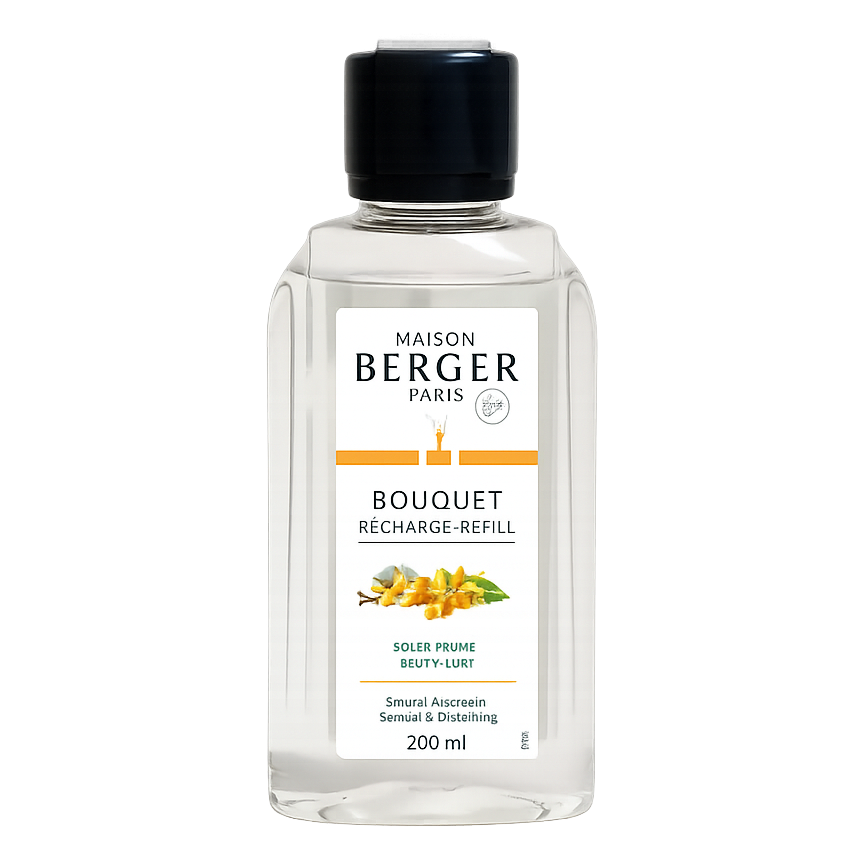 Bouquet Nachfüller 200 ml Bouquet Recharge-Refill Nachfüller von Maison Berger Paris vor schwarzem Hintergrund