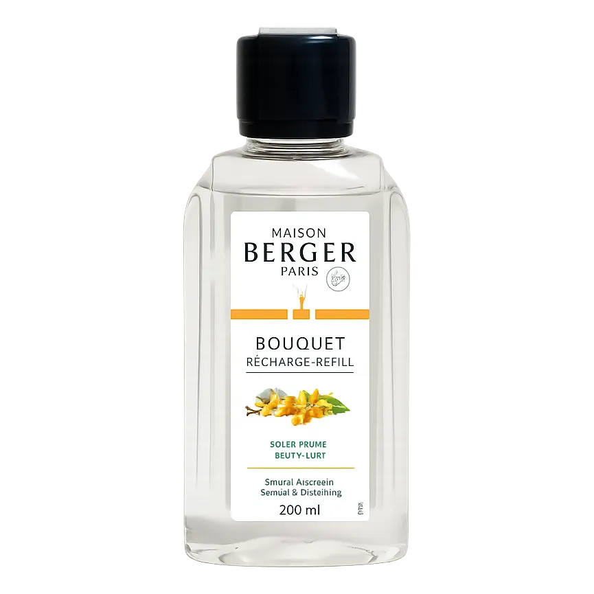 Bouquet Nachfüller 200 ml Bouquet Recharge-Refill Nachfüller von Maison Berger Paris vor schwarzem Hintergrund