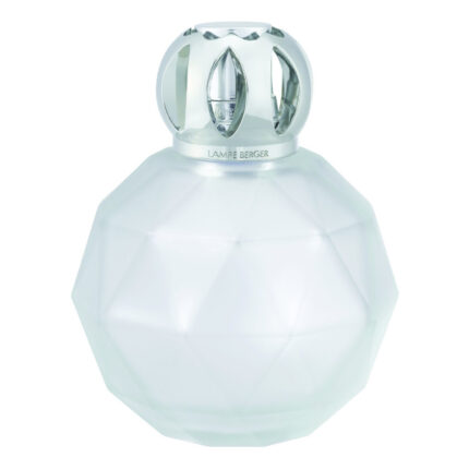 Detailansicht der frosted Geode Lampe Berger mit geometrischem Aufsatz