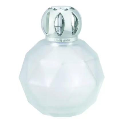 Detailansicht der frosted Geode Lampe Berger mit geometrischem Aufsatz