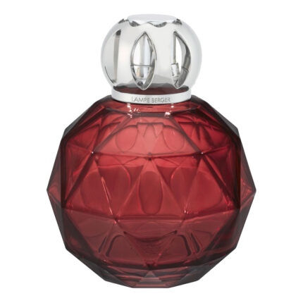 Rote facettierte Lampe Berger Geode Paprika in Frontalansicht